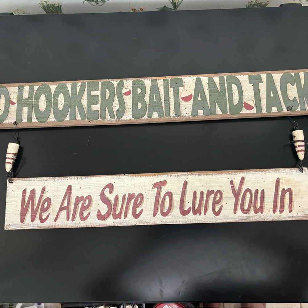 Wooden Fishing Sign
